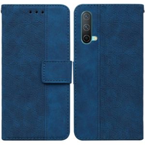 For OnePlus Nord CE 5G Geometric Embossed Leather Phone Case(Blue) (OEM)