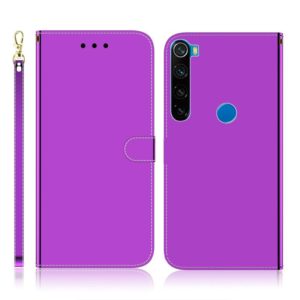 For Xiaomi Redmi Note 8 Imitated Mirror Surface Horizontal Flip Leather Case with Holder & Card Slots & Wallet & Lanyard(Purple) (OEM)