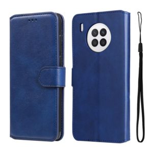 For Honor 50 Lite 5G / Huawei Nova 8i JUNSUNMAY Calf Texture Leather Phone Case(Blue) (JUNSUNMAY) (OEM)
