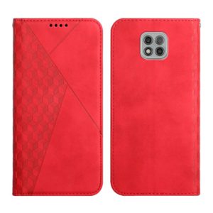 For Motorola Moto G Power 2021 Diamond Pattern Splicing Skin Feel Magnetic Horizontal Flip Leather Case with Card Slots & Holder & Wallet(Red) (OEM)