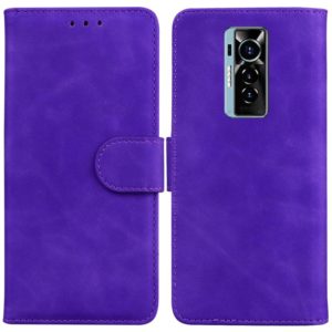 For Tecno Phantom X Skin Feel Pure Color Flip Leather Phone Case(Purple) (OEM)