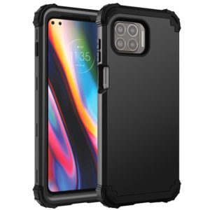 For Motorola Moto G 5G Plus 3 in 1 Shockproof PC + Silicone Protective Case(Black) (OEM)