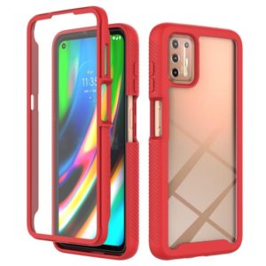 For Motorola Moto G9 Plus(2021) Starry Sky Solid Color Series Shockproof PC + TPU Case with PET Film(Red) (OEM)