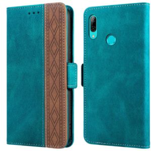 For Huawei P smart 2019 Stitching Side-Magnetic RFID Leather Phone Case(Dark Green) (OEM)