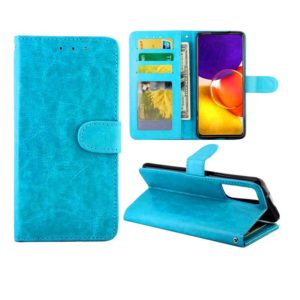 For Samsung Galaxy Quantum 2 Crazy Horse Texture Leather Horizontal Flip Protective Case with Holder & Card Slots & Wallet & Photo Frame(baby Blue) (OEM)