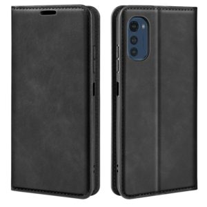 For Motorola Moto E32 4G Retro-skin Magnetic Suction Leather Phone Case(Black) (OEM)