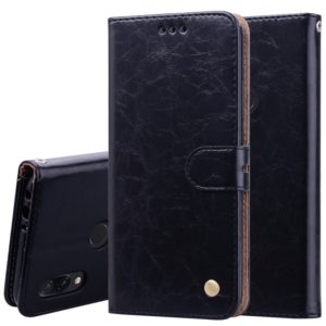 Business Style Oil Wax Texture Horizontal Flip Leather Case for Xiaomi Redmi 7, with Holder & Card Slots & Wallet (Black) (OEM)