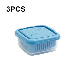 3 PCS Can Be Separated and Drained Fresh Keeping Box, Color: Blue Small (OEM)