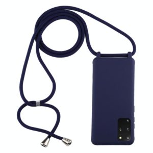 For Galaxy S20+ Candy Color TPU Protective Case with Lanyard(Dark Blue) (OEM)