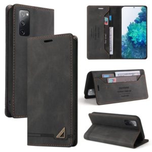 For Huawei P40 Skin Feel Anti-theft Brush Horizontal Flip Leather Case with Holder & Card Slots & Wallet(Black) (OEM)