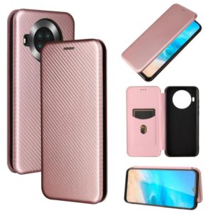 For Cubot Note 20 Carbon Fiber Texture Horizontal Flip TPU + PC + PU Leather Case with Card Slot(Pink) (OEM)