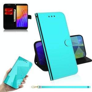 For Huawei Y5p Lmitated Mirror Surface Horizontal Flip Leather Case with Holder & Card Slots & Wallet & Lanyard(Mint Green) (OEM)
