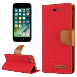 GOOSPERY CANVAS DIARY for iPhone 8 & 7 Canvas Texture Horizontal Flip Leather Case with Card Slots & Wallet & Holder(Red) (GOOSPERY) (OEM)