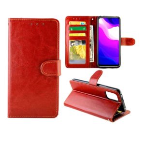 For Xiaomi Mi 10lite Crazy Horse Texture Leather Horizontal Flip Protective Case with Holder & Card Slots & Wallet & Photo Frame(Brown) (OEM)