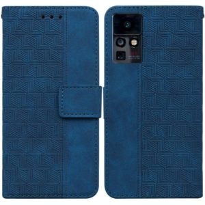 For Infinix Zero X / X Pro Geometric Embossed Leather Phone Case(Blue) (OEM)