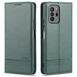 For Xiaomi Redmi Note 10 Pro 5G AZNS Magnetic Calf Texture Horizontal Flip Leather Case with Card Slots & Holder & Wallet(Dark Green) (AZNS) (OEM)