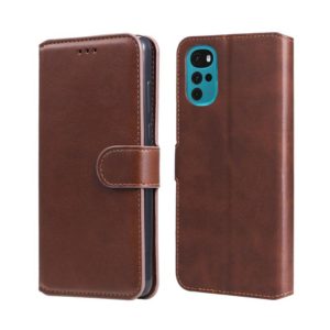 For Motorola Moto G22 Classic Calf Texture Flip Leather Phone Case(Brown) (OEM)
