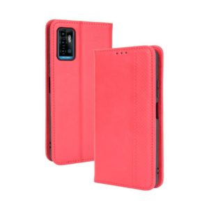 For ZTE Blade A71 Magnetic Buckle Retro Crazy Horse Texture Horizontal Flip Leather Case with Holder & Card Slots & Photo Frame(Red) (OEM)