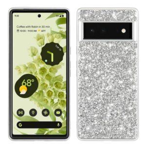 For Google Pixel 6 Pro Glitter Powder Shockproof TPU Protective Phone Case(Silver) (OEM)