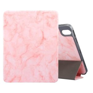 Marble Texture Pattern Horizontal Flip Leather Case, with Three-folding Holder & Sleep / Wake-up For iPad Air 2022 / 2020 10.9(Pink) (OEM)