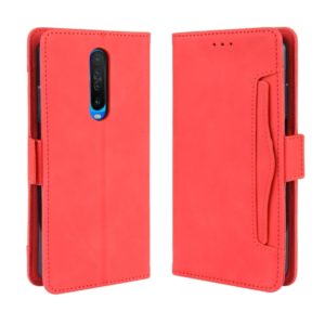 For Xiaomi Redmi K30 Wallet Style Skin Feel Calf Pattern Leather Case with Separate Card Slots & Holder & Wallet & Photo Frame(Red) (OEM)
