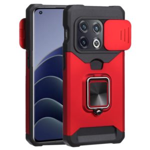 For OnePlus 10 Pro Sliding Camera Cover Design PC + TPU Shockproof Phone Case(Red) (OEM)
