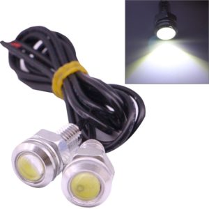 2 PCS 2x 2W Waterproof Eagle Eye Light White LED Light for Vehicles, Cable Length: 60cm(Silver) (OEM)