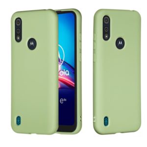 For Motorola Moto E6s (2020) Pure Color Liquid Silicone Shockproof Full Coverage Protective Case(Green) (OEM)