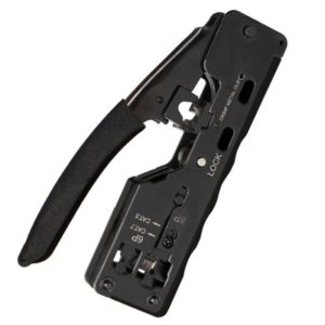 6P8P Seven-type Through-hole Crystal Head Wire Stripping Tool Network Cable Pliers(Black) (OEM)