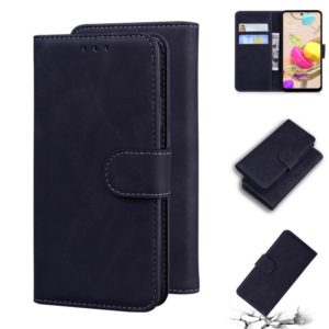 For LG K42 Skin Feel Pure Color Flip Leather Phone Case(Black) (OEM)