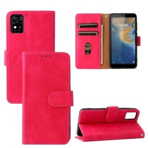 For ZTE Blade A31 Solid Color Skin Feel Magnetic Buckle Horizontal Flip Calf Texture PU Leather Case with Holder & Card Slots & Wallet(Rose Red) (OEM)
