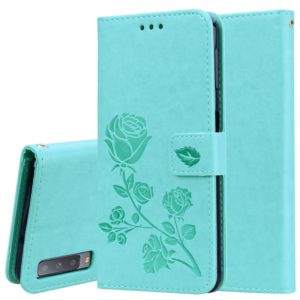 Rose Embossed Horizontal Flip PU Leather Case for Samsung Galaxy A7 (2018) , with Holder & Card Slots & Wallet(Green) (OEM)