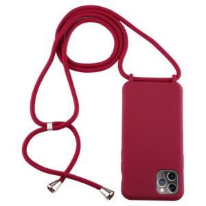 For iPhone 11 Pro Candy Color TPU Protective Case with Lanyard(Red) (OEM)