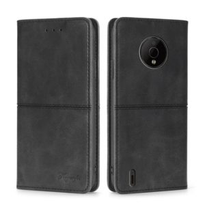 For Nokia C200 Cow Texture Magnetic Horizontal Flip Leather Phone Case(Black) (OEM)