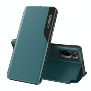 For Xiaomi Redmi Note10 4G / Note 10S Attraction Flip Holder Leather Phone Case(Green) (OEM)