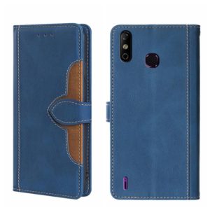 For Infinix Smart 4 X653 Skin Feel Straw Hat Magnetic Buckle Leather Phone Case(Blue) (OEM)