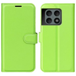 For OnePlus 10 Pro 5G Litchi Texture Horizontal Flip Protective Case with Holder & Card Slots & Wallet(Green) (OEM)