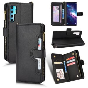 For TCL 20 Pro 5G Litchi Texture Zipper Leather Phone Case(Black) (OEM)