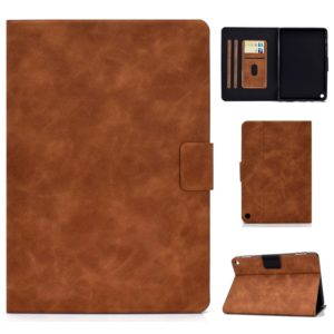 For Kindle Fire HD8 (2020) Cowhide Texture Horizontal Flip Leather Case with Holder & Card Slots & Sleep / Wake-up Function(Brown) (OEM)