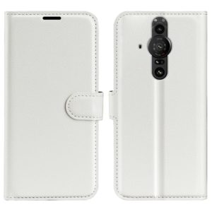 For Sony Xperia Pro-I Litchi Texture Horizontal Flip Protective Case with Holder & Card Slots & Wallet(White) (OEM)