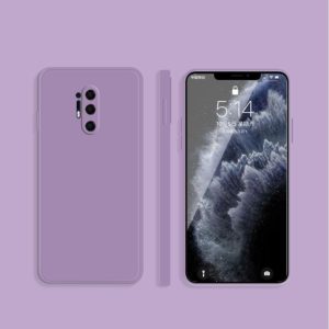 For OnePlus 8 Pro Solid Color Imitation Liquid Silicone Straight Edge Dropproof Full Coverage Protective Case(Purple) (OEM)