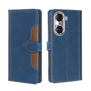 For Honor 60 Pro Skin Feel Straw Hat Magnetic Buckle Leather Phone Case(Blue) (OEM)