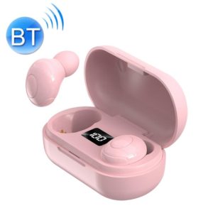 T8 TWS Intelligent Noise Cancelling IPX6 Waterproof Bluetooth Earphone with Magnetic Charging Box & Digital Display, Support Automatic Pairing & HD Call & Voice Assistant(Pink) (OEM)