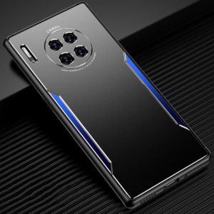 For Huawei Mate 30 Pro Blade Series TPU Frame + Titanium Alloy Sand Blasting Technology Backplane + Color Aluminum Alloy Decorative Edge Mobile Phone Protective Shell(Black + Blue) (OEM)