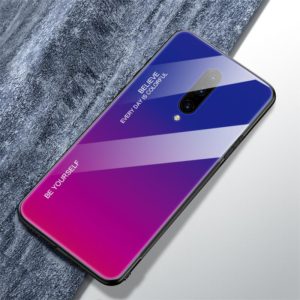 For OnePlus 7 Pro Gradient Color Glass Case(Red Blue) (OEM)