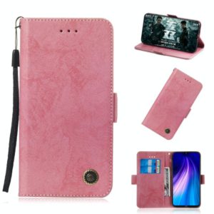 For Xiaomi Redmi Note 8 Retro Horizontal Flip PU Leather Case with Card Slots & Holder(Pink) (OEM)