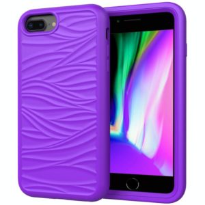 For iPhone 6/7/8 Plus Wave Pattern 3 in 1 Silicone+PC Shockproof Protective Case(Purple) (OEM)