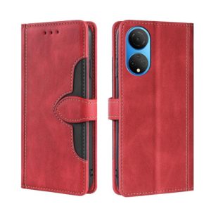 For Honor X7 4G Skin Feel Magnetic Buckle Leather Phone Case(Red) (OEM)