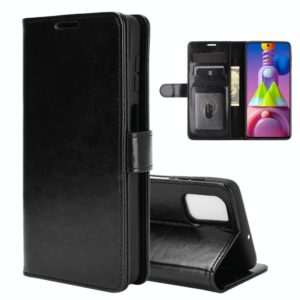 For Samsung Galaxy M51 (Side Fingerprint) R64 Texture Single Horizontal Flip Protective Case with Holder & Card Slots & Wallet & Photo Frame(Black) (OEM)