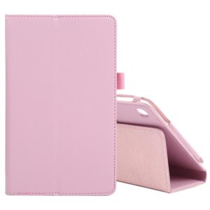 For Samsung Galaxy Tab A7 Lite T220 / T225 Litchi Texture Solid Color Horizontal Flip Leather Case with Holder & Pen Slot(Pink) (OEM)